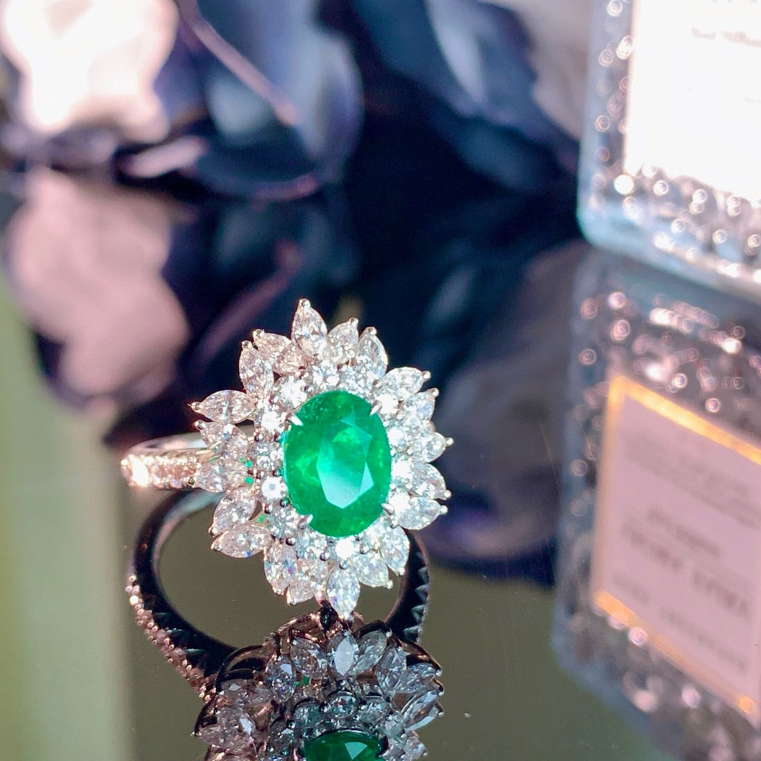 14k Gold 3.08 Ctw Vivid Green Natural Emerald & Diamond Ring/pendant( Without Chain ) - 3