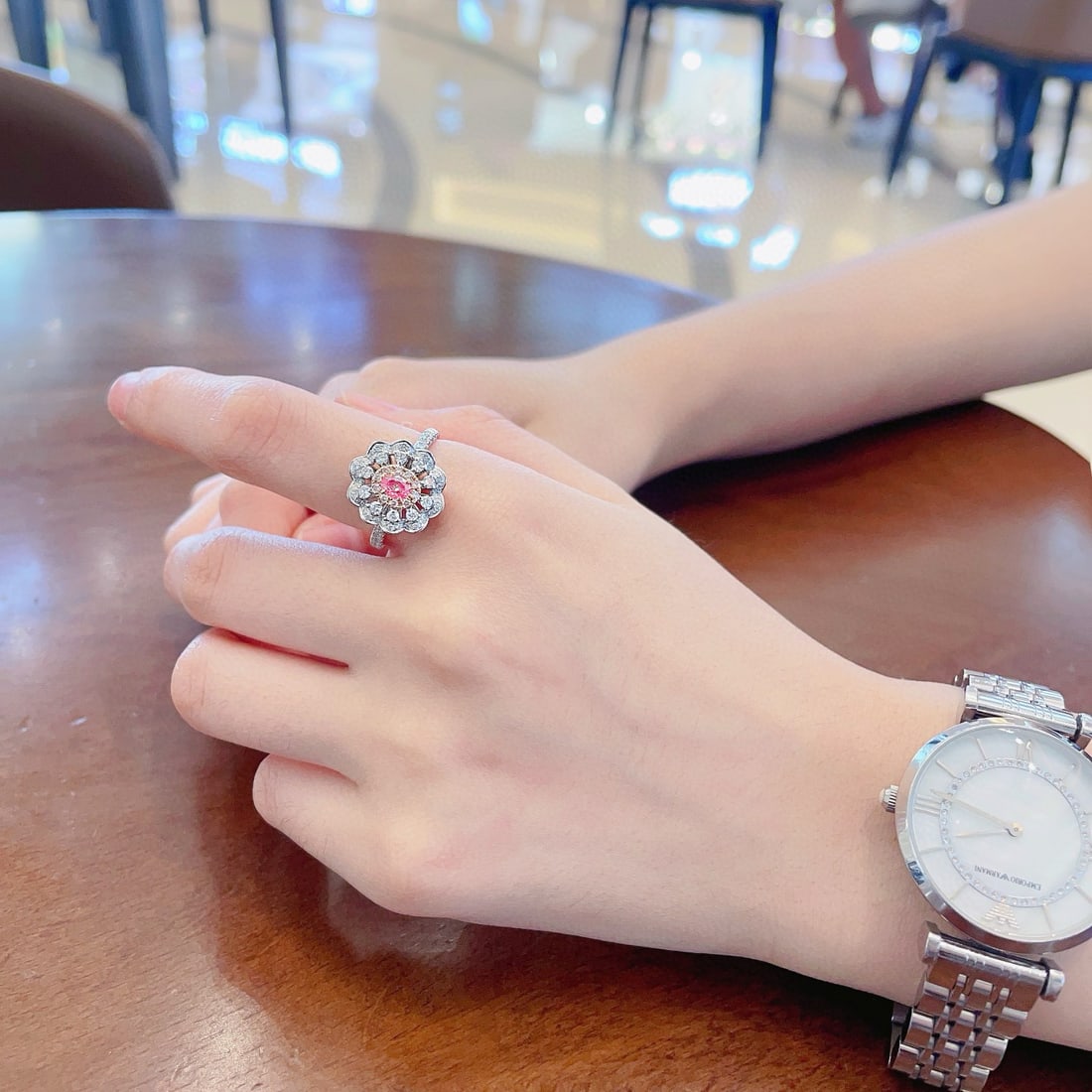 14k Gold 0.72 Ctw Natural Pink Diamond & Diamond Ring - 2