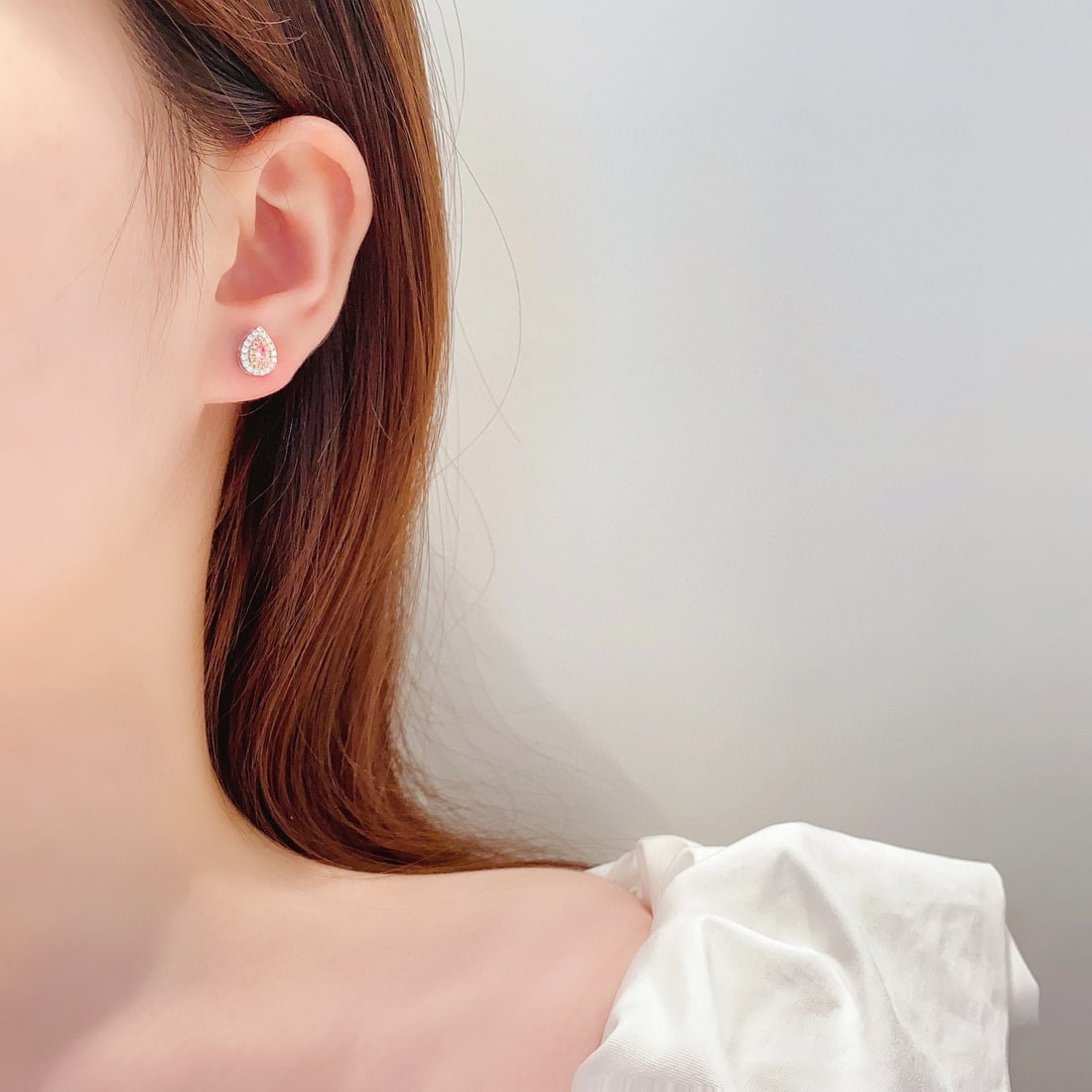 14k Gold 0.50 Ctw Natural Pink Diamond & Diamond Earrings - 4