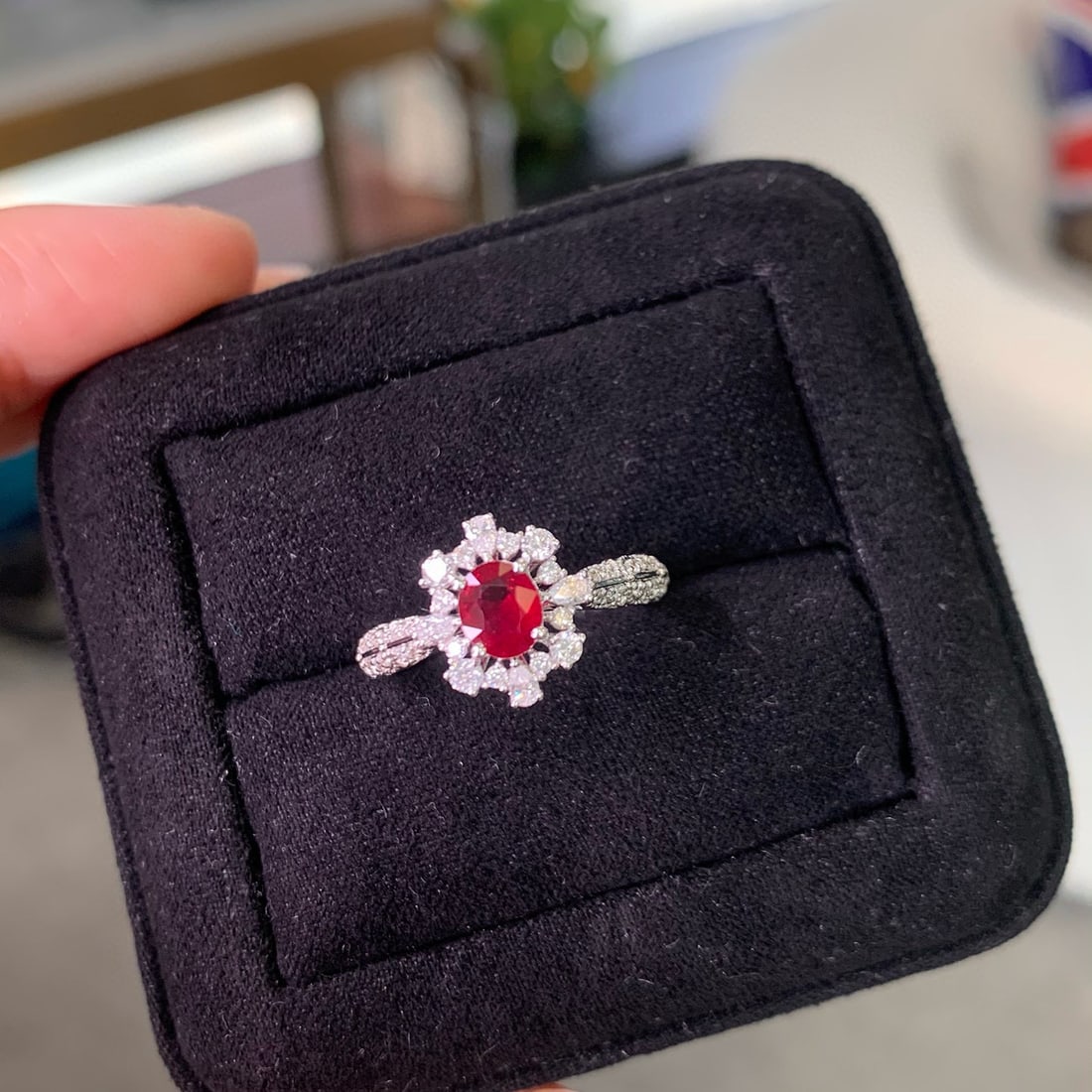 14k Gold 0.58 Ct Natural Ruby & Diamond Ring - 5