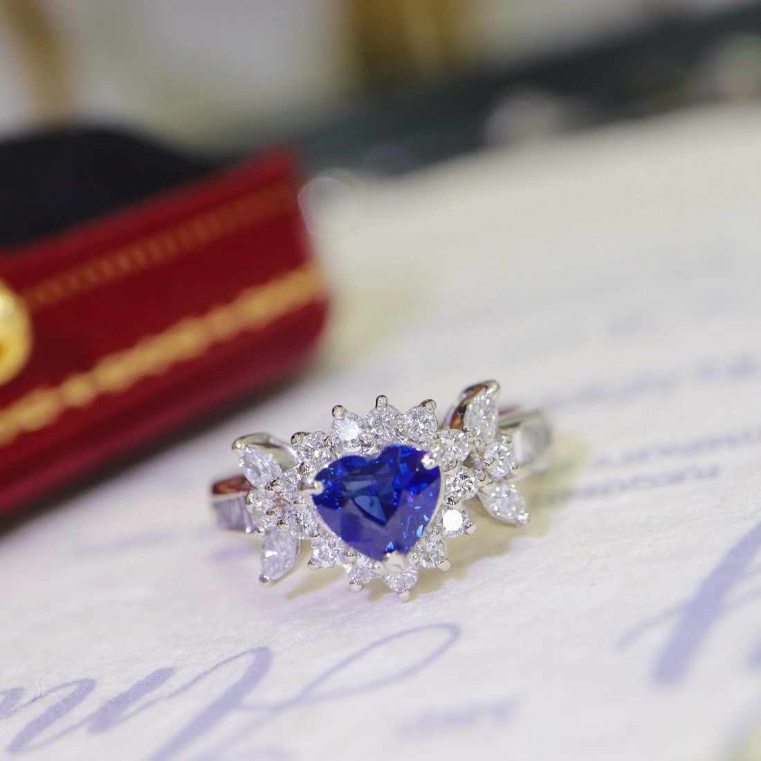 14k Gold 1.81 Ctw Natural Sapphire & Diamond Ring - 6