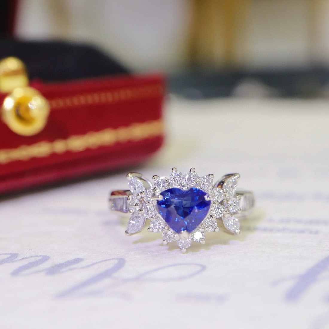 14k Gold 1.81 Ctw Natural Sapphire & Diamond Ring - 7