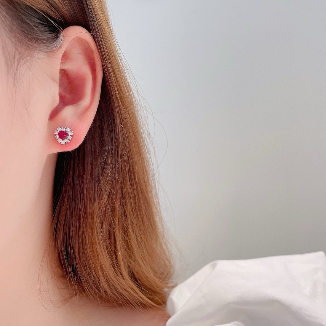 14k Gold 1.16 Ctw Natural Ruby & Diamond Earrings - 2