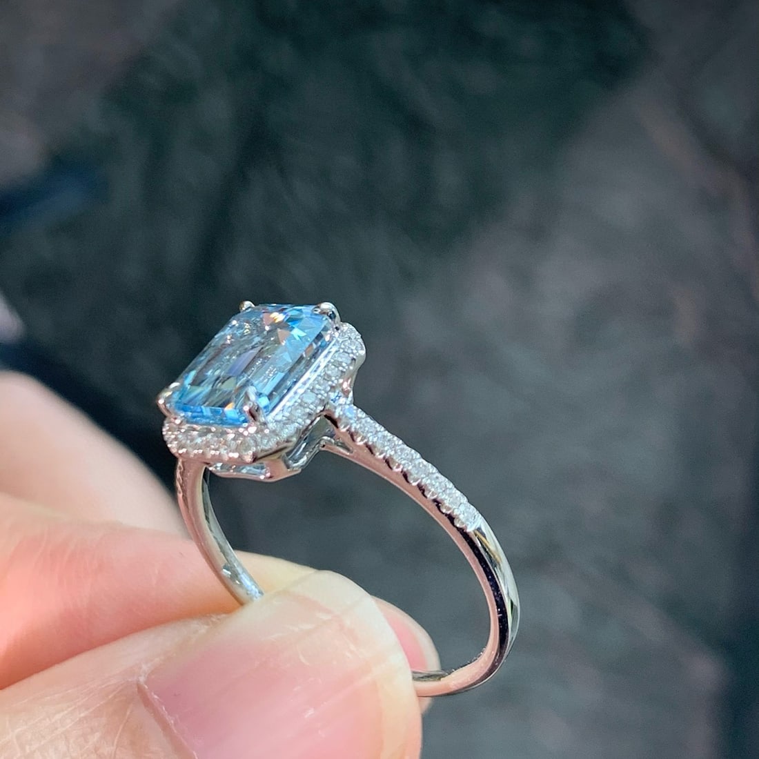 14k Gold 1.62 Ctw Natural Aquamarine & Diamond Ring - 4