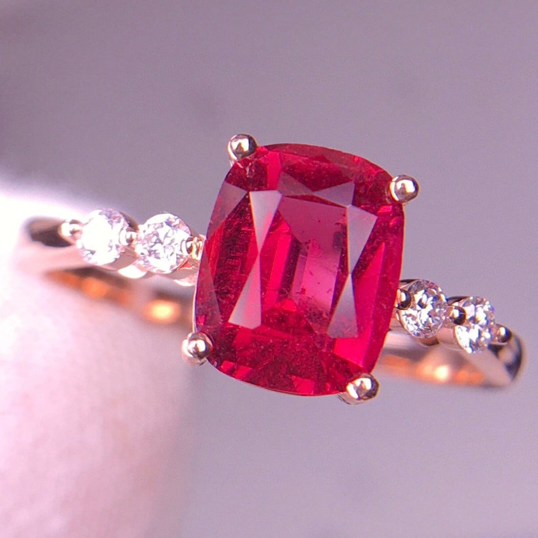 14k Gold 1.91 Ct Natural Tourmaline & Diamond Ring - 2