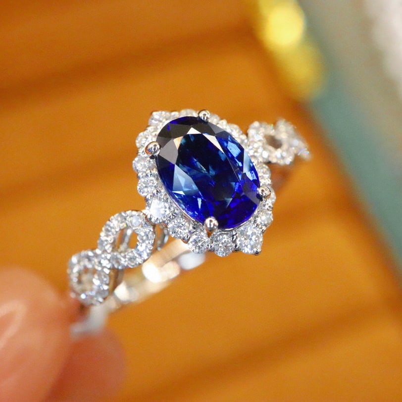 14k Gold 1.32 Ctw Natural Sapphire & Diamond Ring - 2