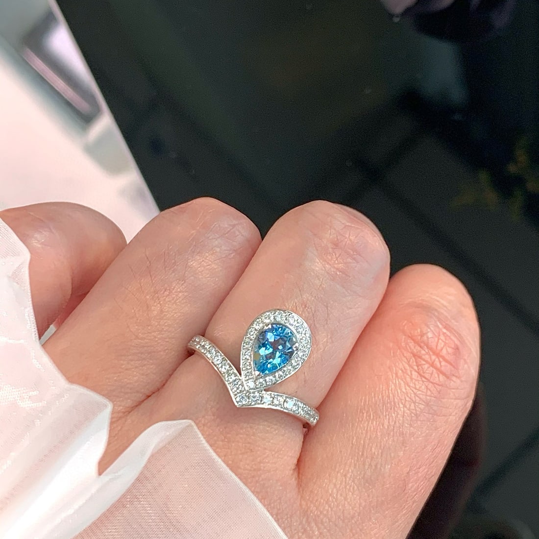 14k Gold 1.13 Ctw Natural Aquamarine & Diamond Ring - 5