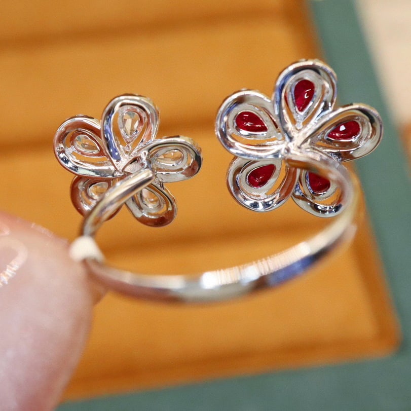 14k Gold 1.17 Ctw Vivid Red Natural Ruby & Diamond Ring - 5