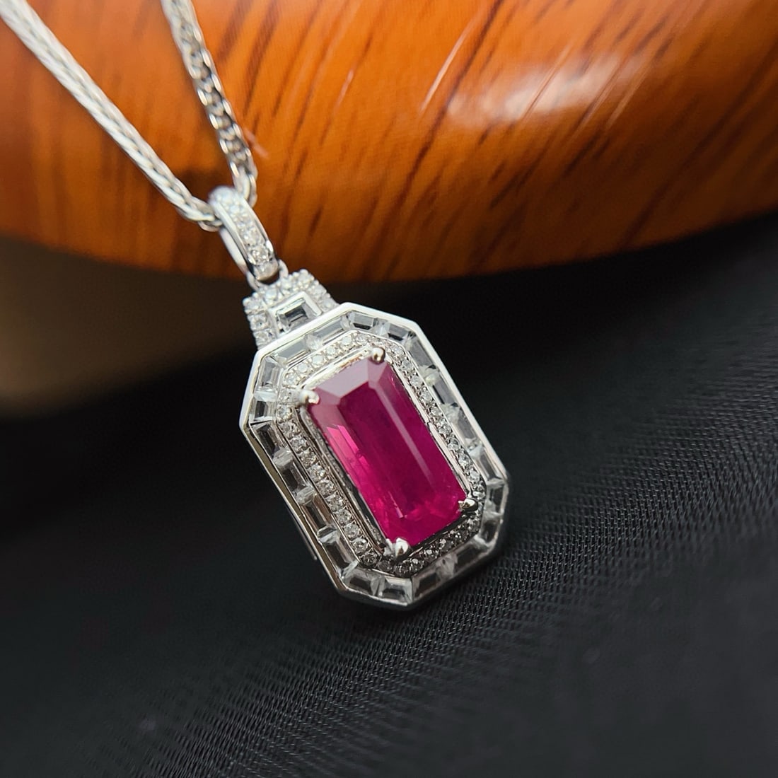 14k Gold 1.45 Ct Natural Ruby & Diamond & Sapphire Pendant( Without Chain ) - 3