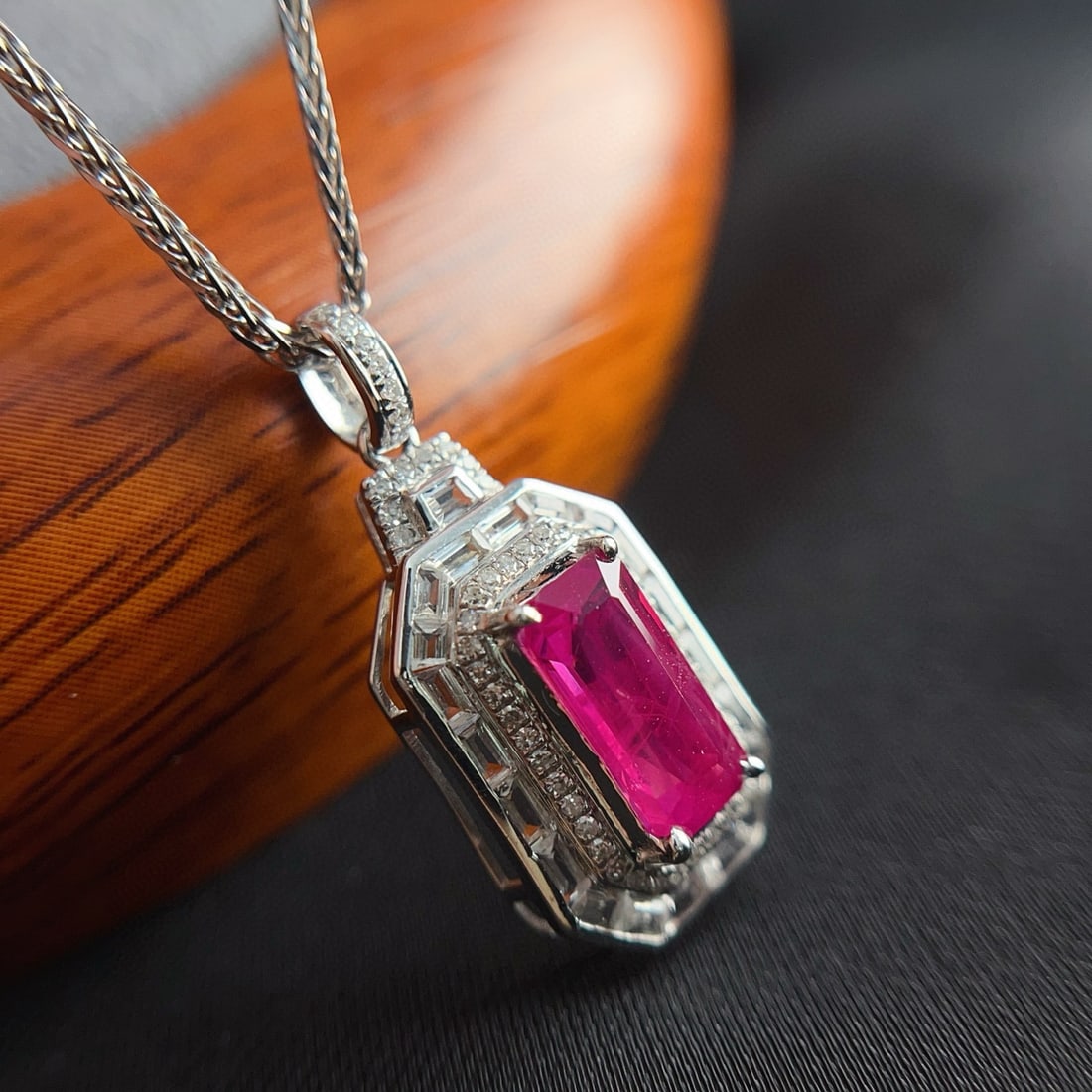 14k Gold 1.45 Ct Natural Ruby & Diamond & Sapphire Pendant( Without Chain ) - 6