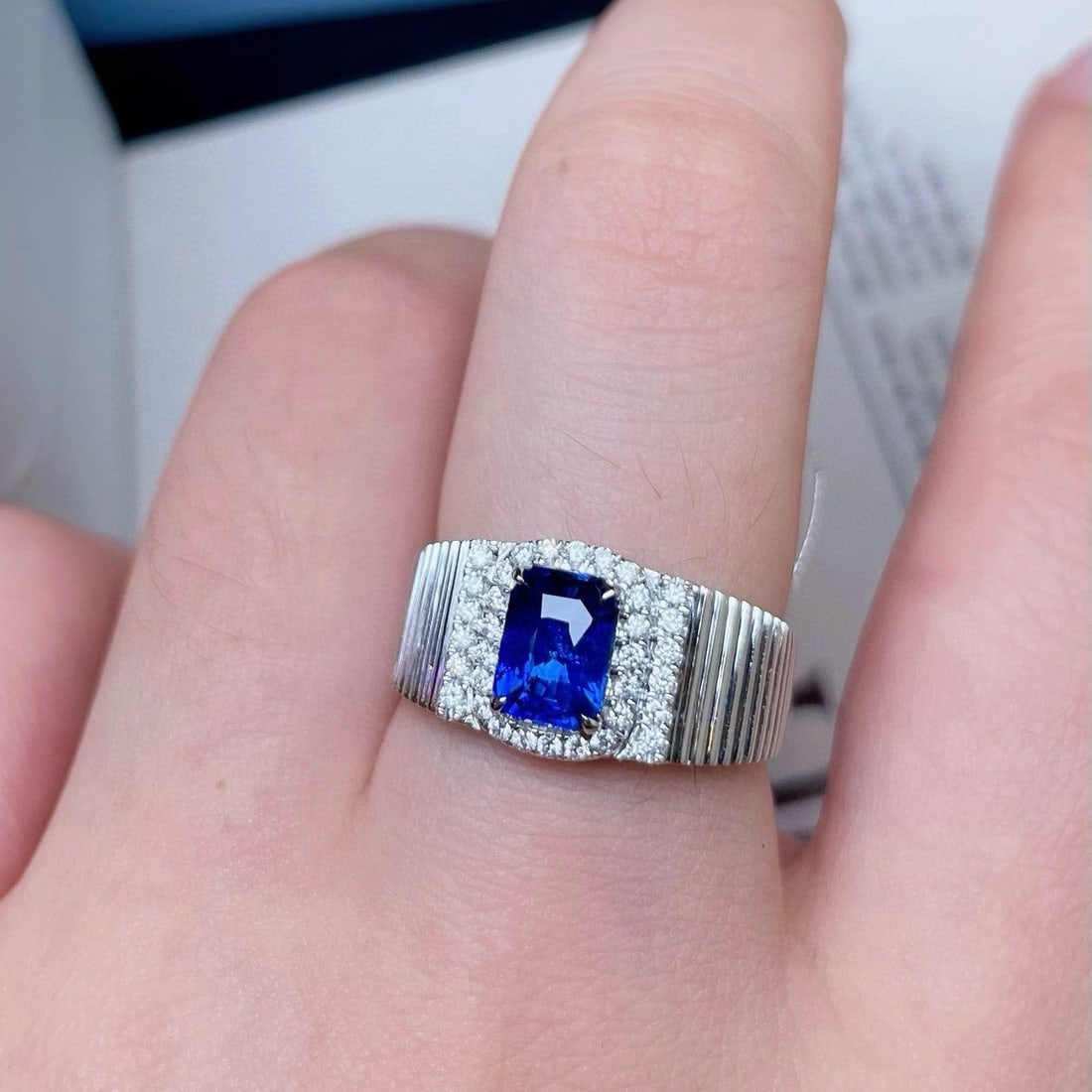 14k Gold 1.74 Ctw Natural Sapphire & Diamond Ring - 2