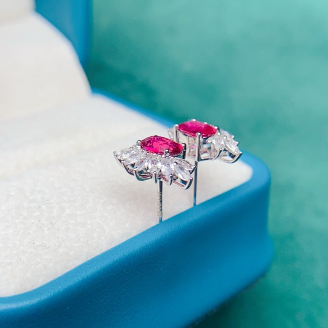 14k Gold 1.61 Ctw Natural Tourmaline & Diamond Earrings - 3