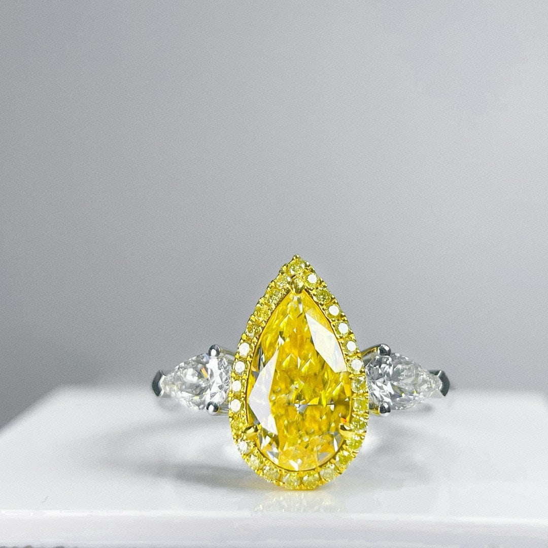 14k Gold 2.02 Ctw Natural Yellow Diamond & Diamond Ring (1 of 5)