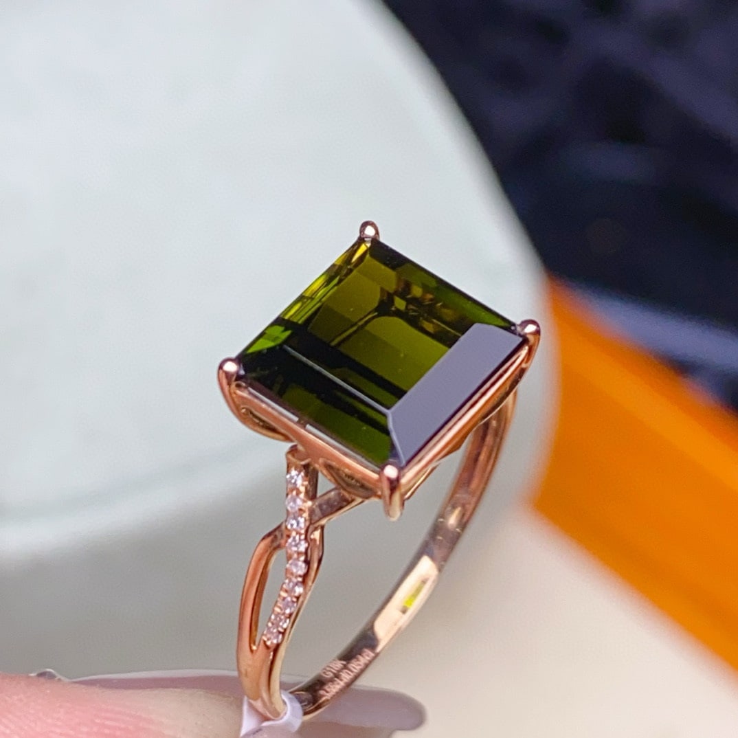 14k Gold 3.60 Ctw Natural Tourmaline & Diamond Ring - 3