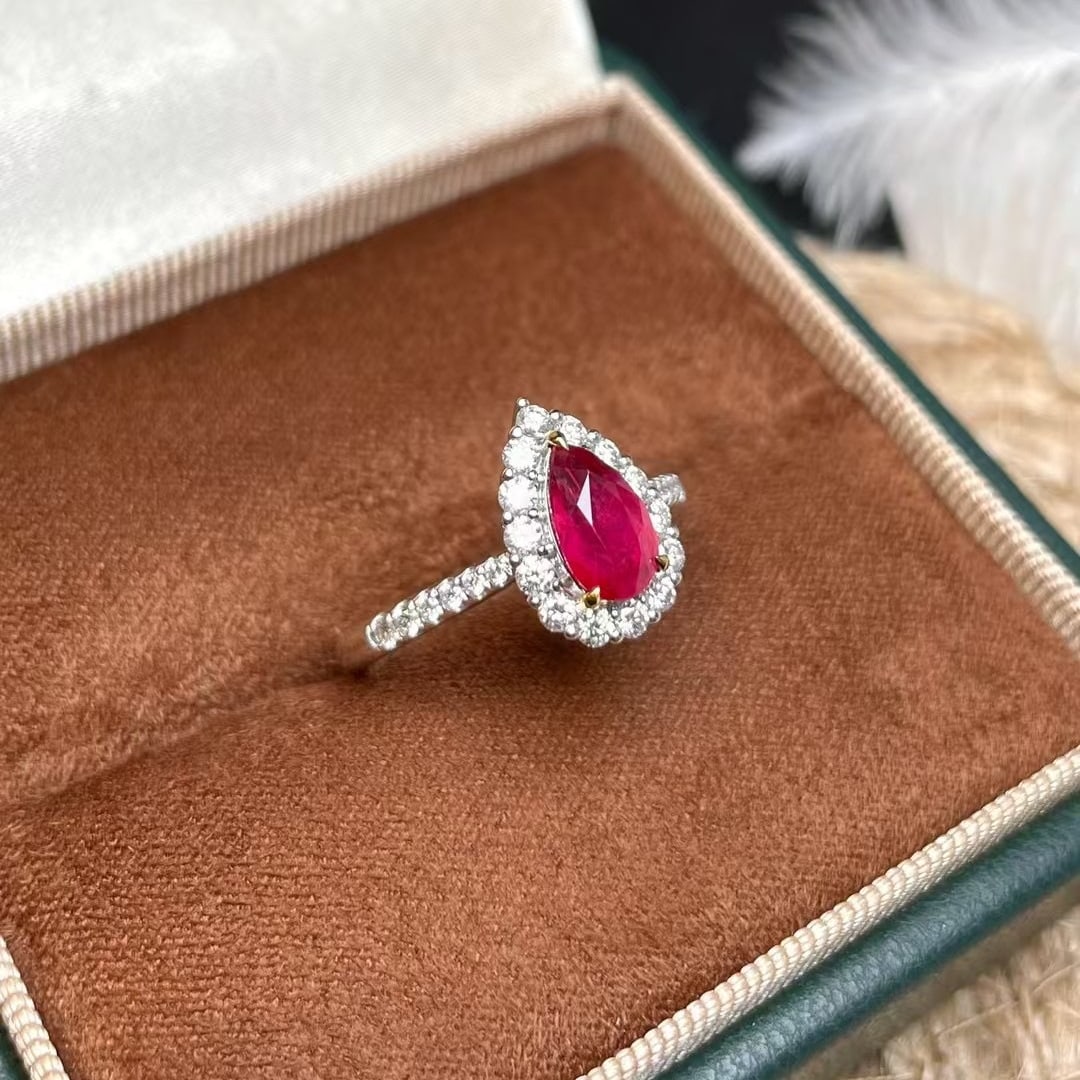 14k Gold 1.64 Ctw Natural Ruby & Diamond Ring - 2