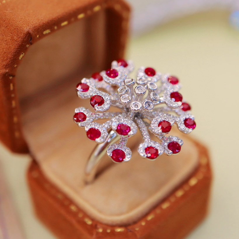 14k Gold 1.81 Ctw Natural Ruby & Diamond Ring - 3