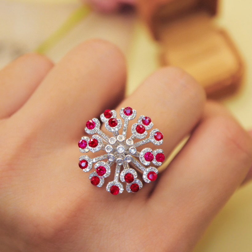 14k Gold 1.81 Ctw Natural Ruby & Diamond Ring - 6