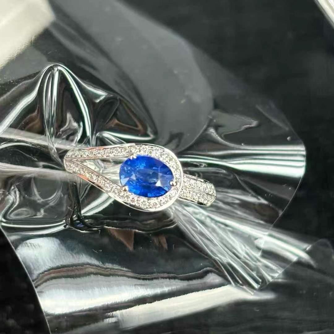 14k Gold 1.06 Ct Natural Sapphire & Diamond Ring - 3