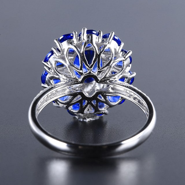 14k Gold 4.62 Ctw Natural Sapphire & Sapphire Ring - 3