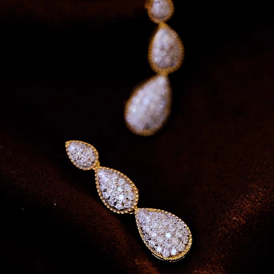 14k Gold 0.66 Ct Natural H Diamond Earrings - 8