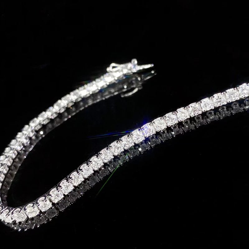 14k Gold 4.1 Ct Natural H Diamond Bracelet - 4