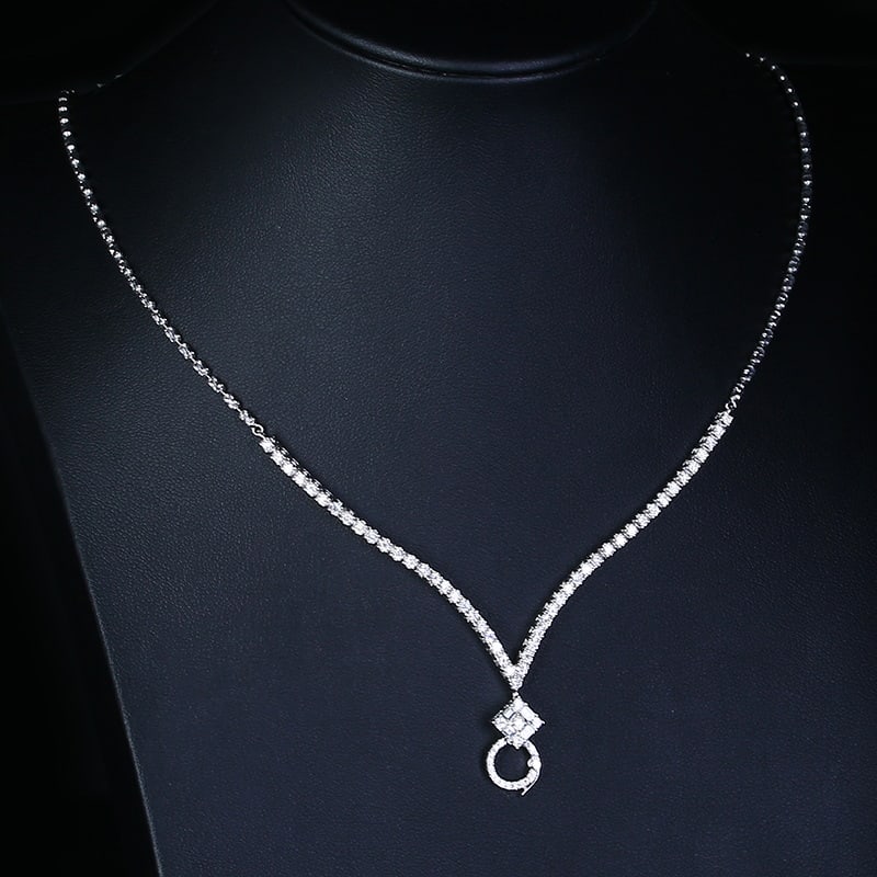 14k Gold 1.98 Ct Natural H Diamond Necklace - 3