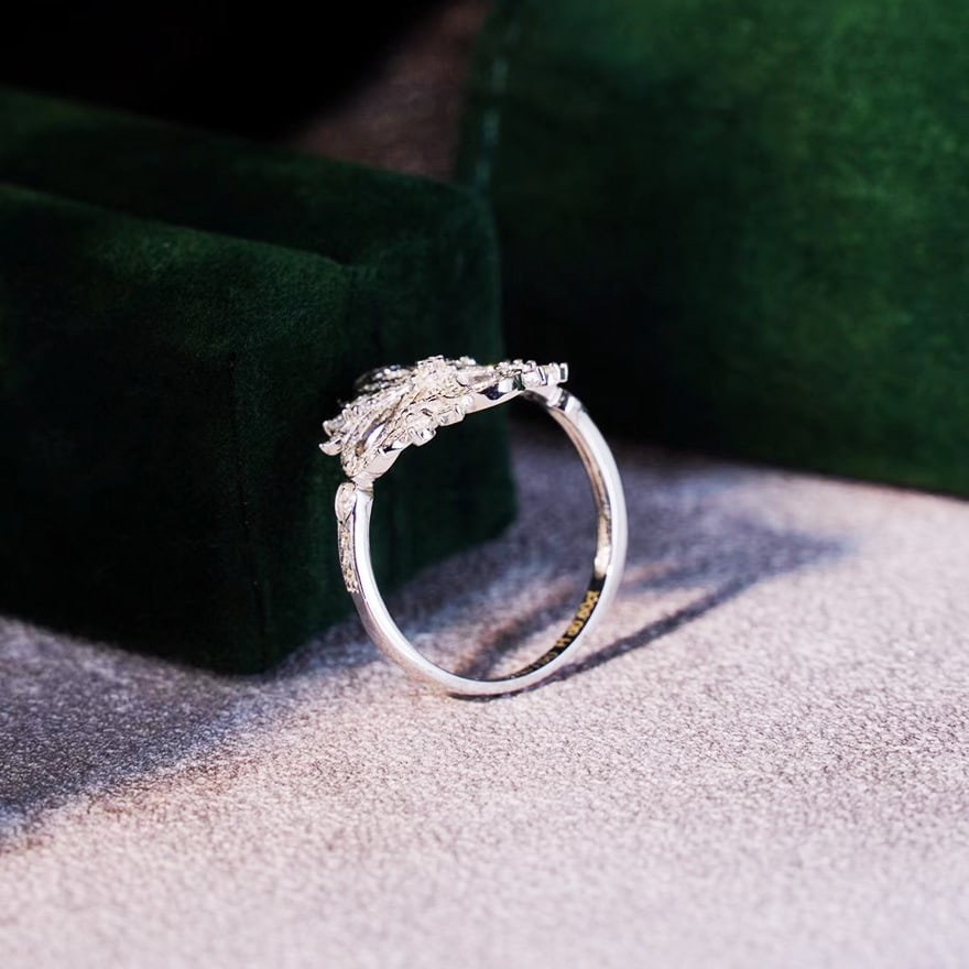 14k Gold 0.6 Ct Natural H Diamond Ring - 2