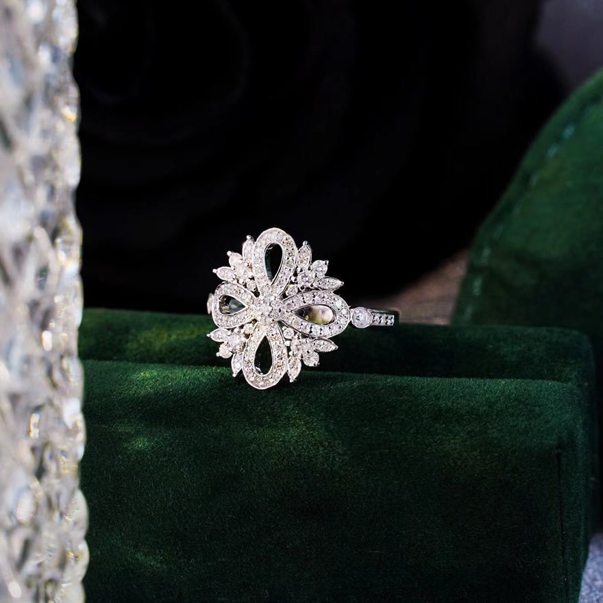 14k Gold 0.6 Ct Natural H Diamond Ring - 5