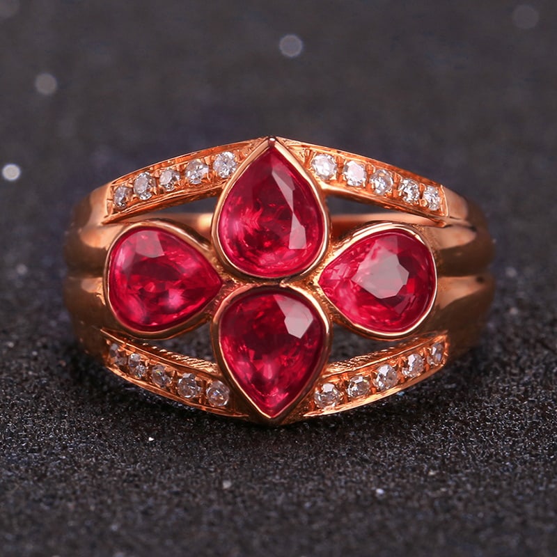 14k Gold 1.40 Ctw Natural Ruby & Diamond Ring (1 of 7)