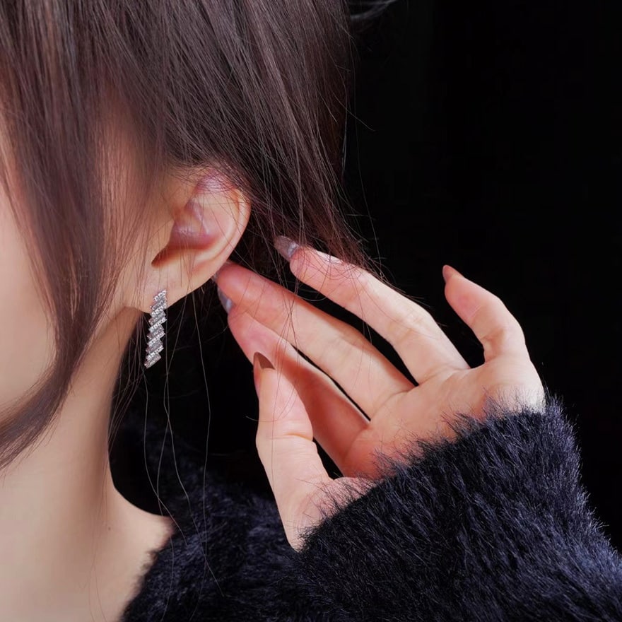 14k Gold 0.68 Ct Natural H Diamond Earrings - 3