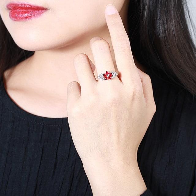 14k Gold 1.55 Ctw Natural Ruby & Diamond Ring - 6