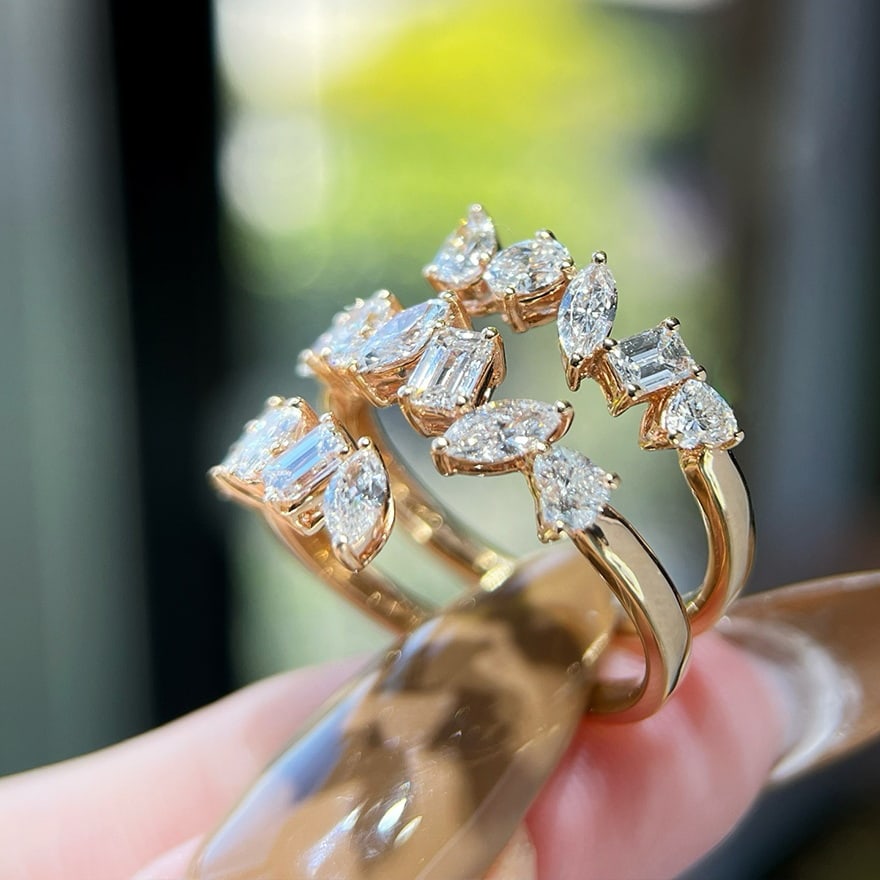 14k Gold 2 Ct Natural H Diamond Ring - 3