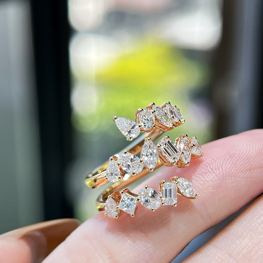 14k Gold 2 Ct Natural H Diamond Ring - 4