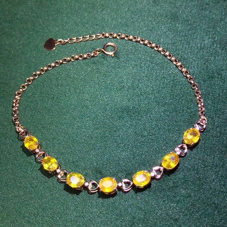 14k Gold 3.08 Ctw Natural Sapphire & Diamond Bracelet - 5