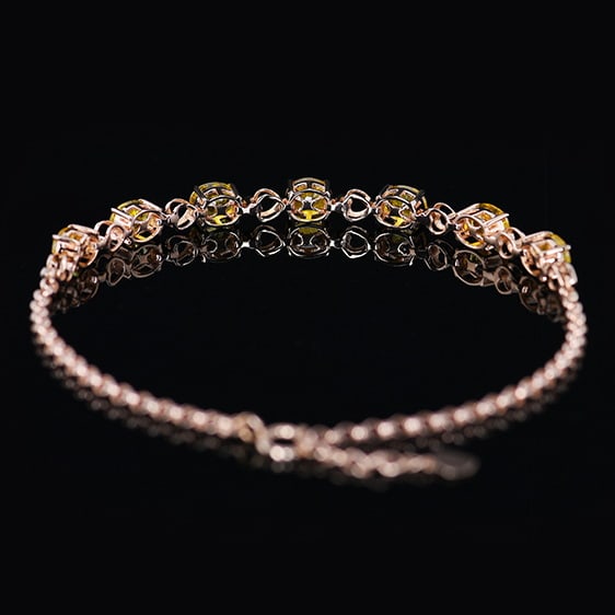 14k Gold 3.08 Ctw Natural Sapphire & Diamond Bracelet - 6