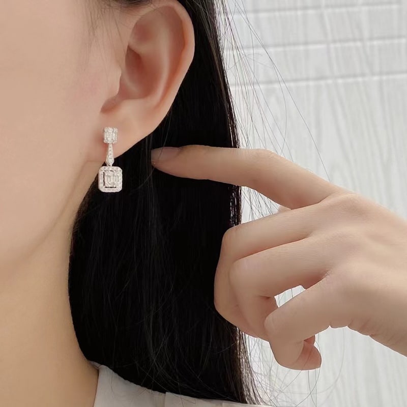 14k Gold 0.8 Ct Natural H Diamond Earrings - 2