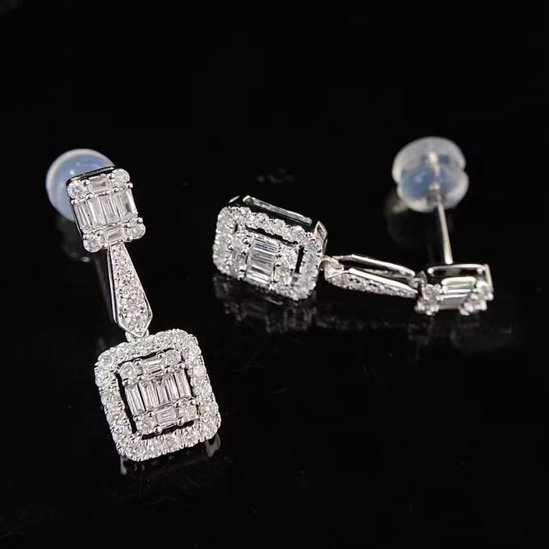 14k Gold 0.8 Ct Natural H Diamond Earrings - 6