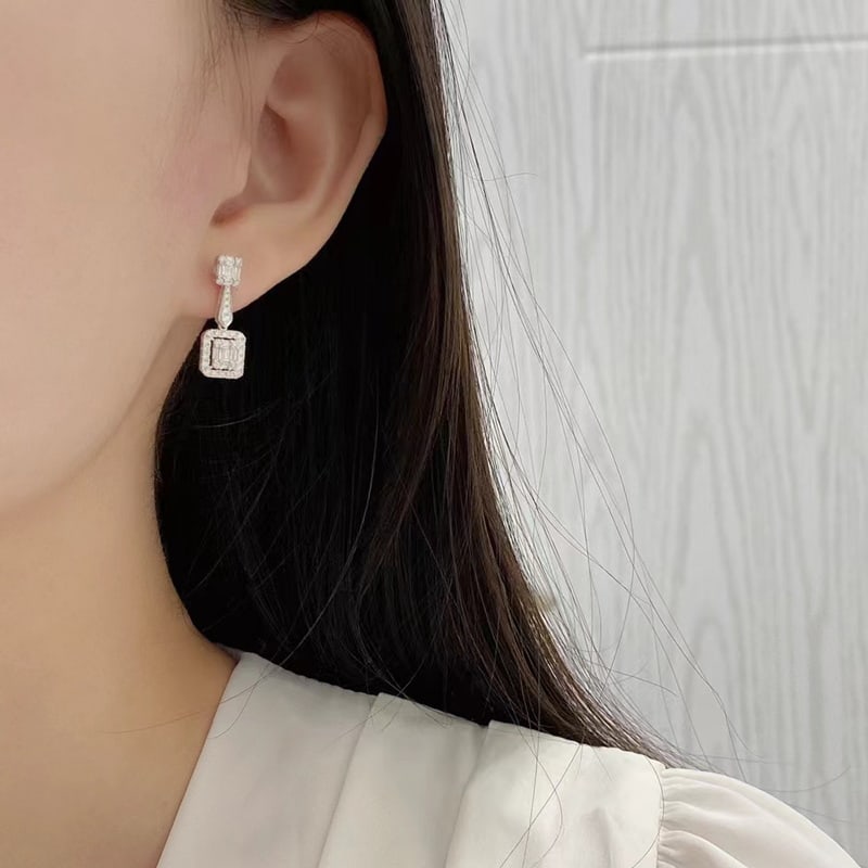 14k Gold 0.8 Ct Natural H Diamond Earrings - 7