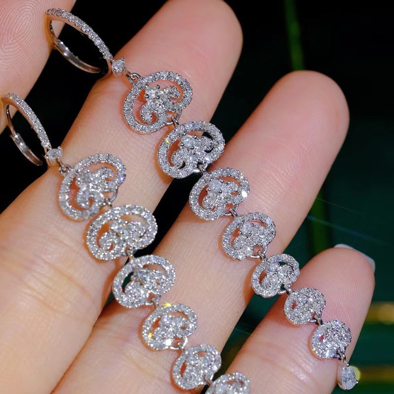 14k Gold 1.5 Ct Natural H Diamond Earrings - 6