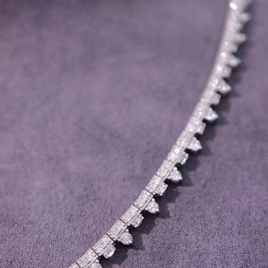 14k Gold 5.10 Ct Natural H Diamond Necklace - 2