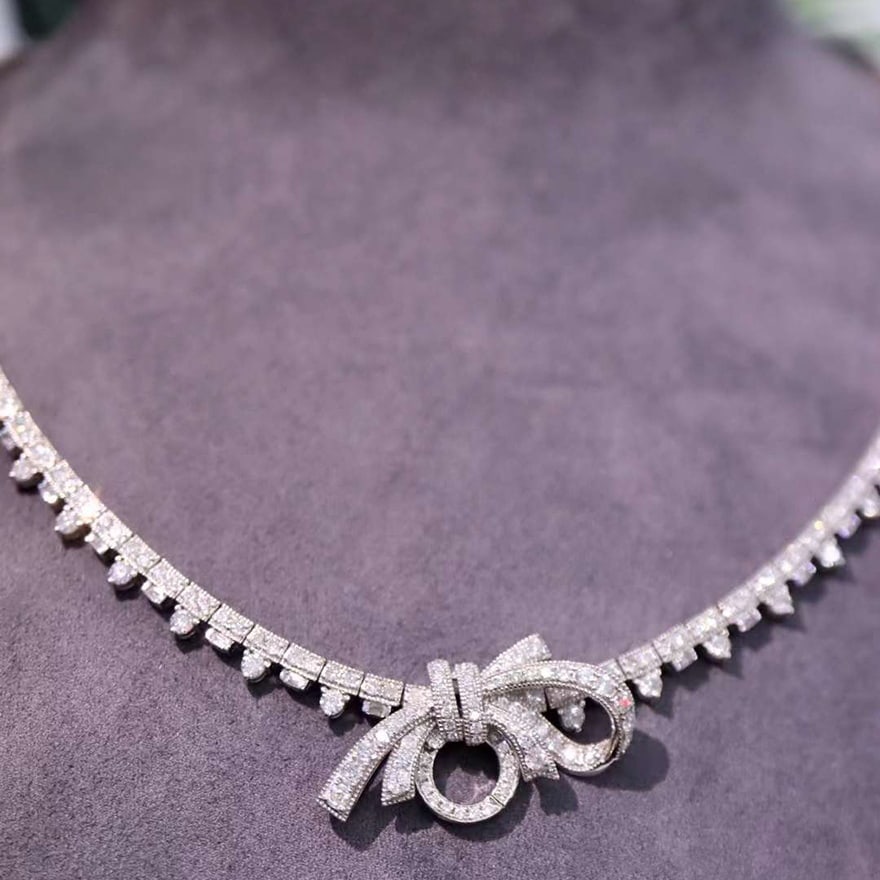 14k Gold 5.10 Ct Natural H Diamond Necklace - 5