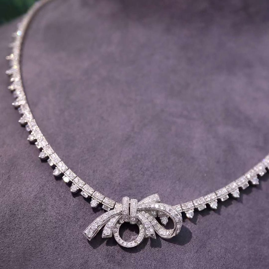 14k Gold 5.10 Ct Natural H Diamond Necklace - 6