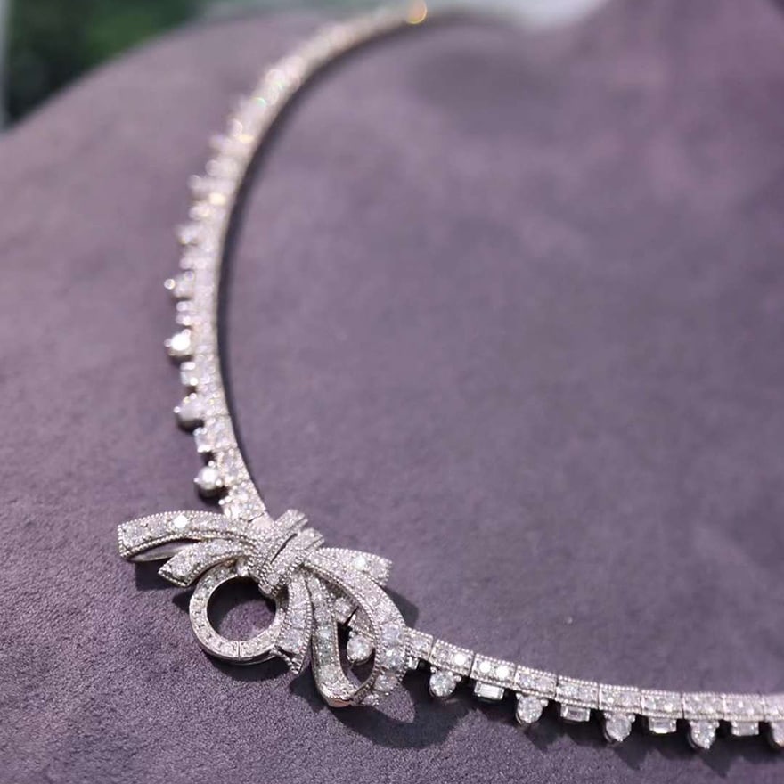 14k Gold 5.10 Ct Natural H Diamond Necklace - 7