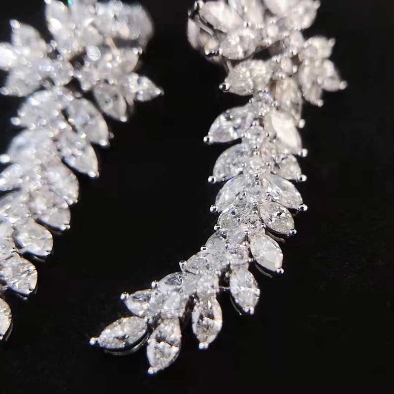 14k Gold 4 Ct Natural H Diamond Earrings - 4