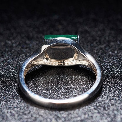 14k Gold 1.60 Ct Natural Emerald & Diamond Ring - 3