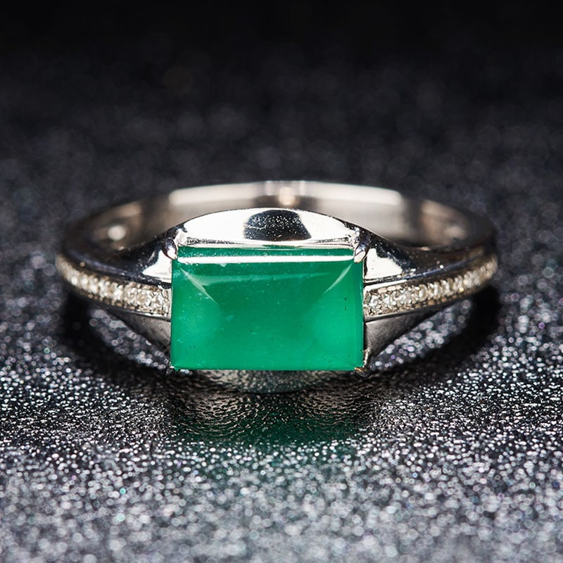 14k Gold 1.60 Ct Natural Emerald & Diamond Ring - 4