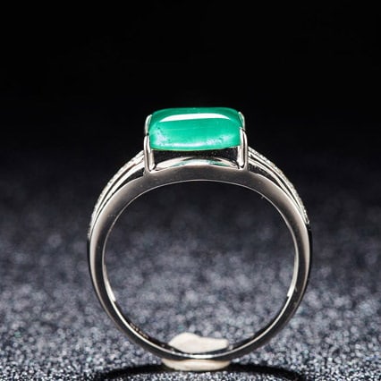14k Gold 1.60 Ct Natural Emerald & Diamond Ring - 5