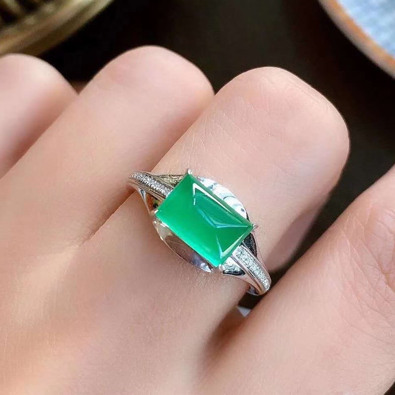 14k Gold 1.60 Ct Natural Emerald & Diamond Ring - 6