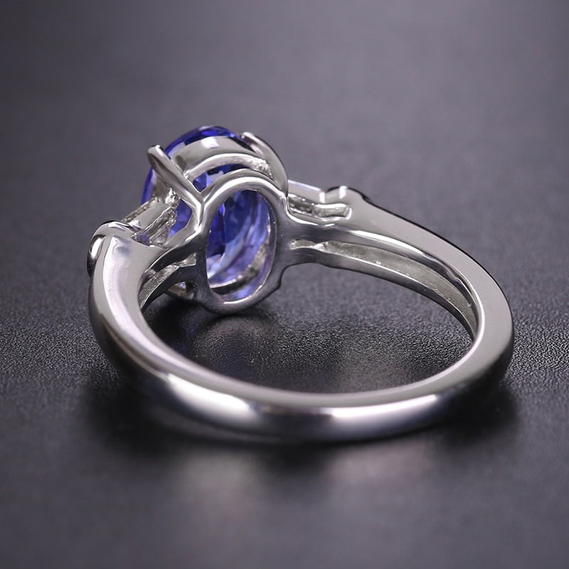 14k Gold 1.51 Ctw Natural Tanzanite & Diamond Ring - 3