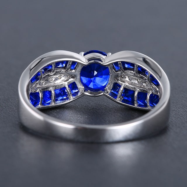 14k Gold 2.03 Ctw Natural Sapphire & Diamond Ring - 6